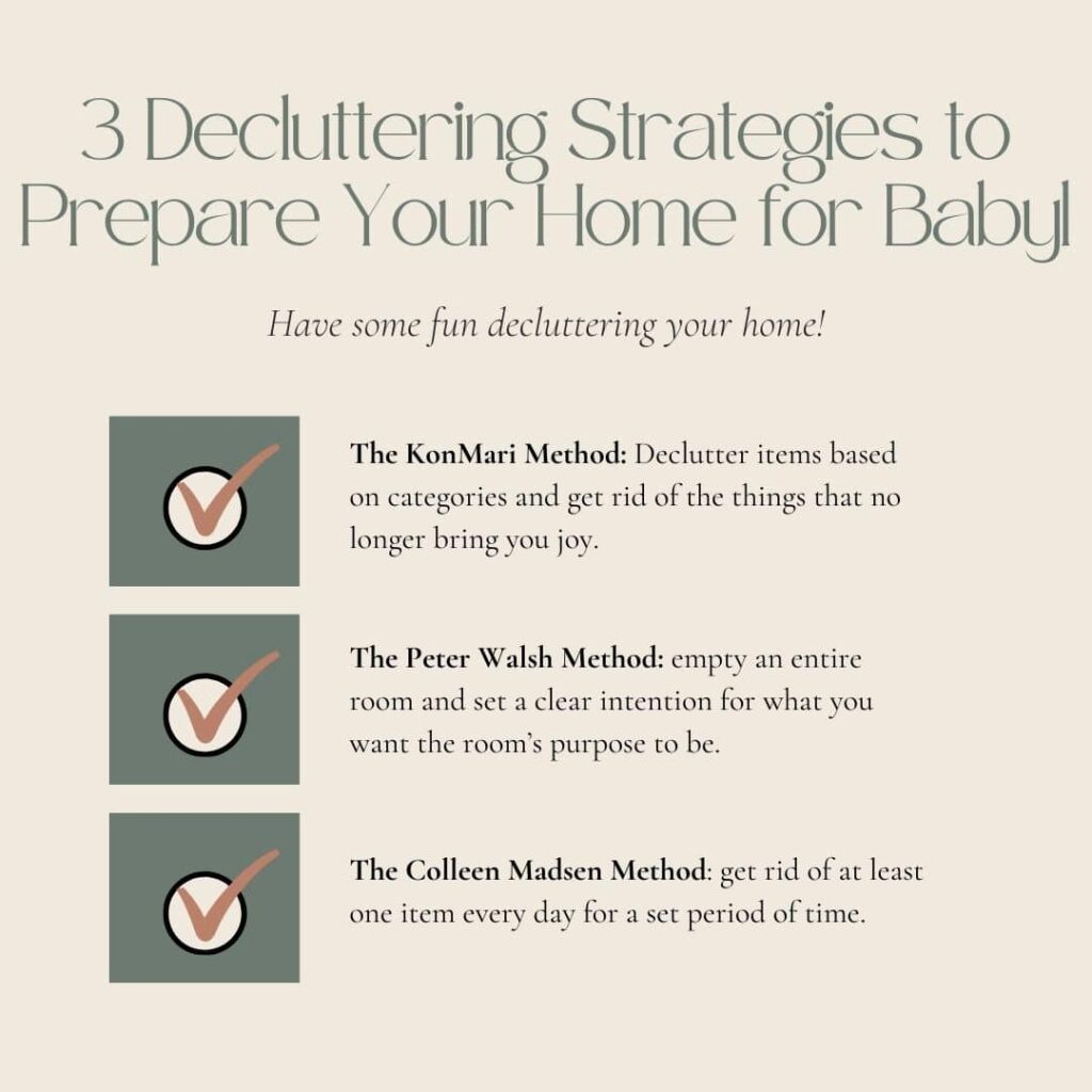 declutter your home to prepare for baby