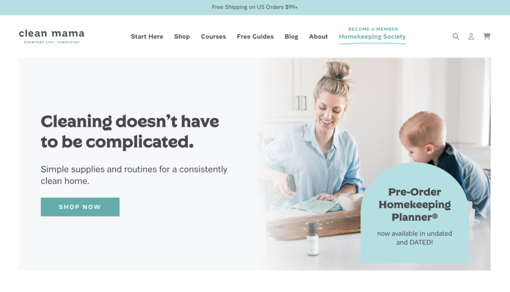 image of Clean Mama website